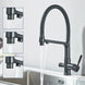 3 - Way Brushed Gold Kitchen Faucet with Pull - Out Spray – Water Purifier Function - 3 Ways Kitchen Pull OutBathroomLux