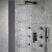 300mm Matte Black Rainfall Ceiling Shower Digital Thermostatic Concealed Set - Black shower Concealed SetBathroomLux