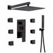 300mm Matte Black Rainfall Ceiling Shower Digital Thermostatic Concealed Set - Black shower Concealed SetBathroomLux