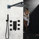 300mm Matte Black Rainfall Ceiling Shower Digital Thermostatic Concealed Set - Black shower Concealed SetBathroomLux