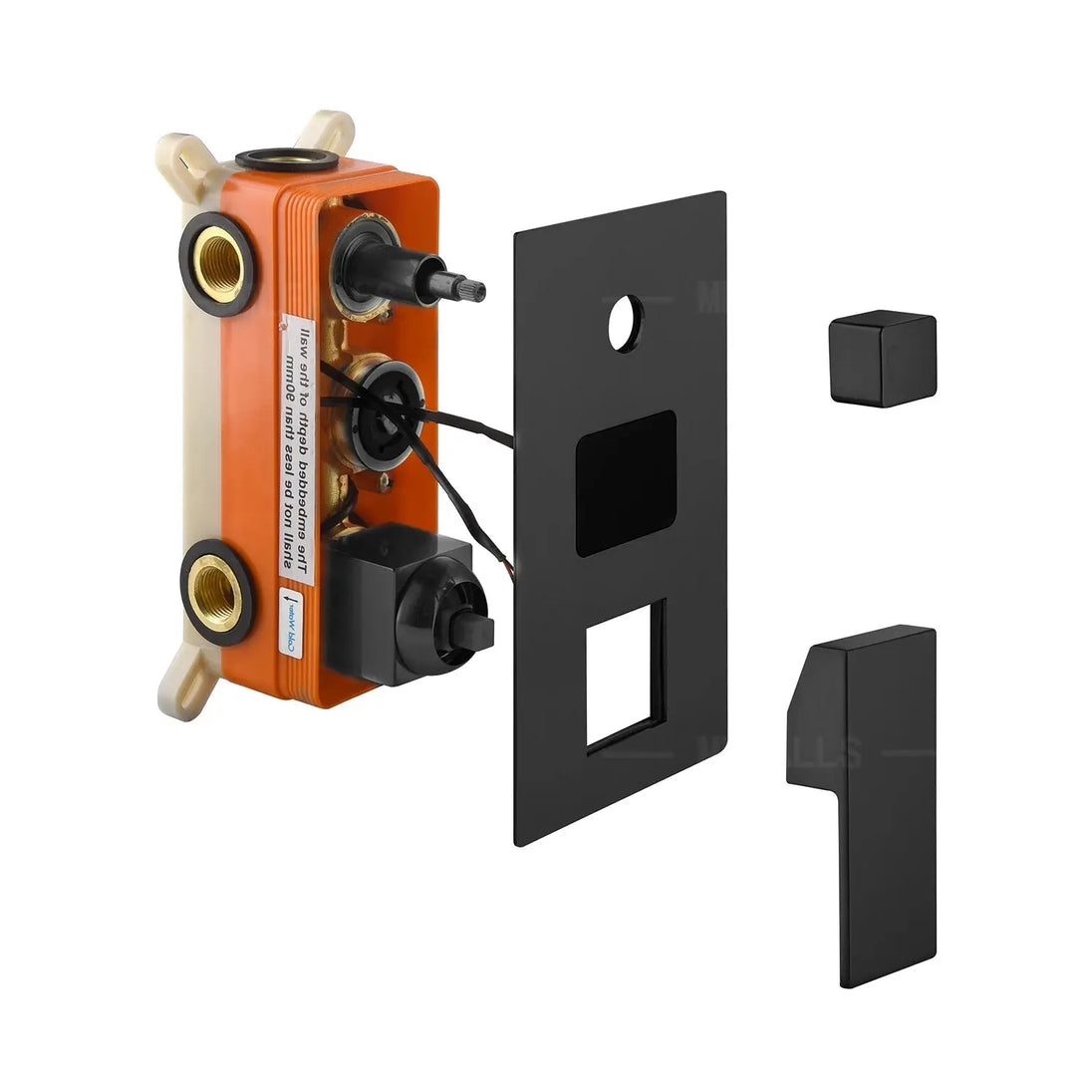 300mm Matte Black Rainfall Ceiling Shower Digital Thermostatic Concealed Set - Black shower Concealed SetBathroomLux