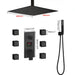 300mm Matte Black Rainfall Ceiling Shower Digital Thermostatic Concealed Set - Black shower Concealed SetBathroomLux
