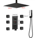 300mm Matte Black Rainfall Ceiling Shower Digital Thermostatic Concealed Set - Black shower Concealed SetBathroomLux