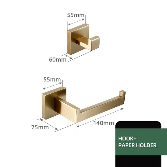 304 Stainless Steel Bathroom Set – Towel Rack Shelf Holders Brush - Towel Racks IN UKBathroomLux