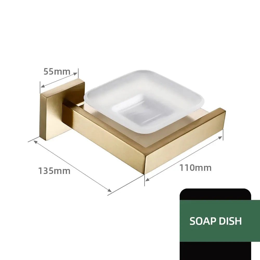 304 Stainless Steel Bathroom Set – Towel Rack Shelf Holders Brush - Towel Racks IN UKBathroomLux