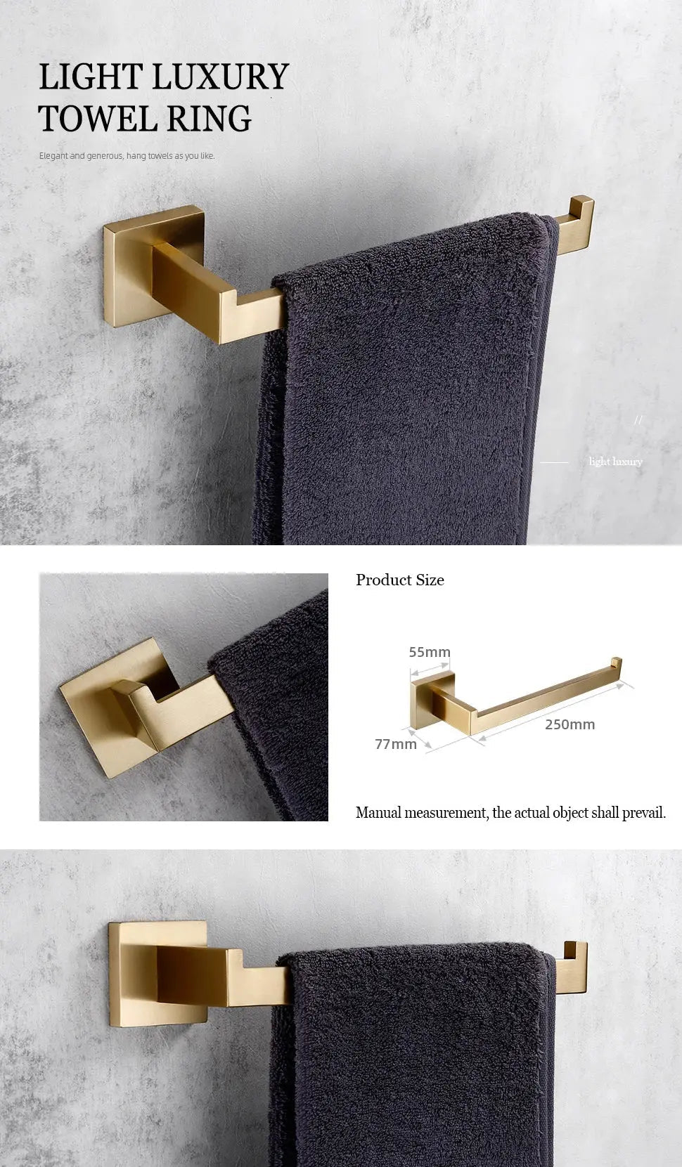 304 Stainless Steel Bathroom Set – Towel Rack Shelf Holders Brush - Towel Racks IN UKBathroomLux