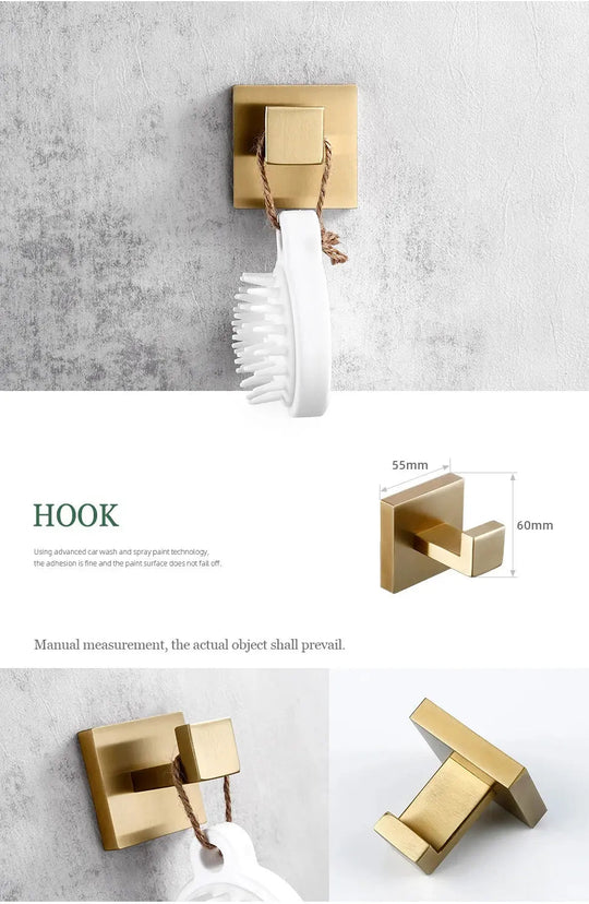 304 Stainless Steel Bathroom Set – Towel Rack Shelf Holders Brush - Towel Racks IN UKBathroomLux