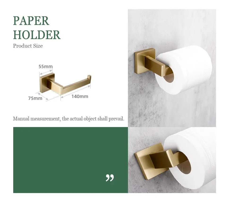 304 Stainless Steel Bathroom Set – Towel Rack Shelf Holders Brush - Towel Racks IN UKBathroomLux