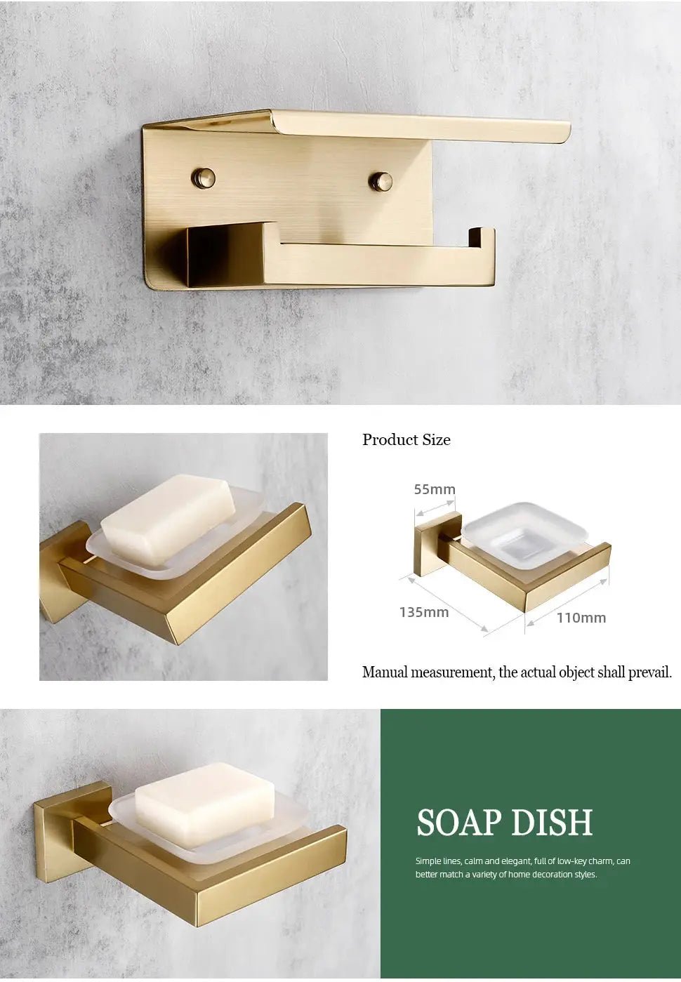 304 Stainless Steel Bathroom Set – Towel Rack Shelf Holders Brush - Towel Racks IN UKBathroomLux