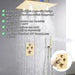 40cm Brushed Nickel Rain & Fog Shower System – Thermostatic Valve + Handheld Spray - Concealed Rain Shower SystemBathroomLux