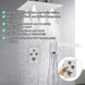 40cm Brushed Nickel Rain & Fog Shower System – Thermostatic Valve + Handheld Spray - Concealed Rain Shower SystemBathroomLux