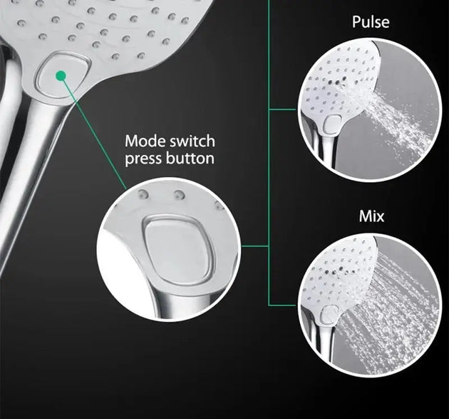 600x300mm LED Music Ceiling Shower Head Rainfall Thermostatic In Chrome - Thermostatic Rainfall Shower SystemBathroomLux