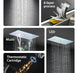 600x300mm LED Music Ceiling Shower Head Rainfall Thermostatic In Chrome - Thermostatic Rainfall Shower SystemBathroomLux