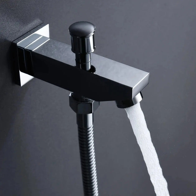 600x300mm LED Music Ceiling Shower Head Rainfall Thermostatic In Chrome - Thermostatic Rainfall Shower SystemBathroomLux