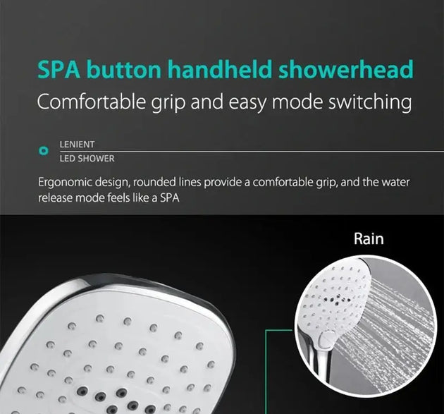 600x300mm LED Music Ceiling Shower Head Rainfall Thermostatic In Chrome - Thermostatic Rainfall Shower SystemBathroomLux