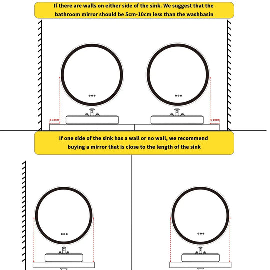 60cm Gold Round Bathroom Mirror Smart Touch Switch Three Color Anti - Fog - Bathroom Mirror Anti - FogBathroomLux