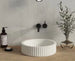 White Artificial Stone Washbasin – Sleek Solid Surface Basin for Contemporary Bathrooms BathroomLux