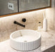 White Artificial Stone Washbasin – Sleek Solid Surface Basin for Contemporary Bathrooms BathroomLux