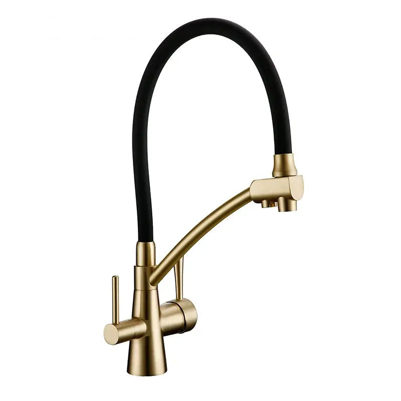 Smesiteli Mat Old Gold Color Osmosis Reverse Tri Flow Water Filter Tap 3 Ways Sink Mixer Three Way Kitchen Put Out Faucet BathroomLux