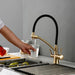 Smesiteli Mat Old Gold Color Osmosis Reverse Tri Flow Water Filter Tap 3 Ways Sink Mixer Three Way Kitchen Put Out Faucet BathroomLux