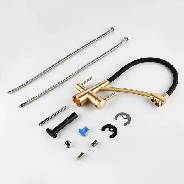 Smesiteli Mat Old Gold Color Osmosis Reverse Tri Flow Water Filter Tap 3 Ways Sink Mixer Three Way Kitchen Put Out Faucet BathroomLux