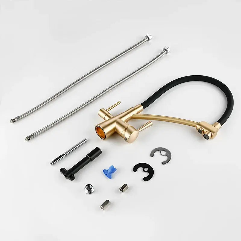 Smesiteli Mat Old Gold Color Osmosis Reverse Tri Flow Water Filter Tap 3 Ways Sink Mixer Three Way Kitchen Put Out Faucet BathroomLux