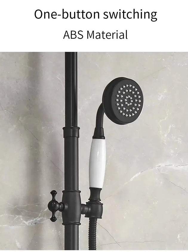 Rainfall Shower System with Handheld – Wall-Mounted Solid Brass