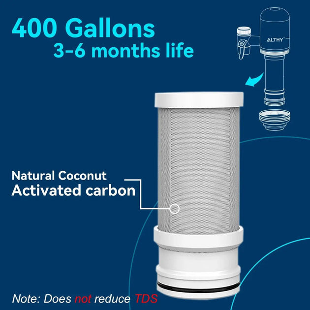 ALTHY Extension Stainless Steel Faucet Tap Water Filter Purifier System - Kitcen faucetBathroomLux