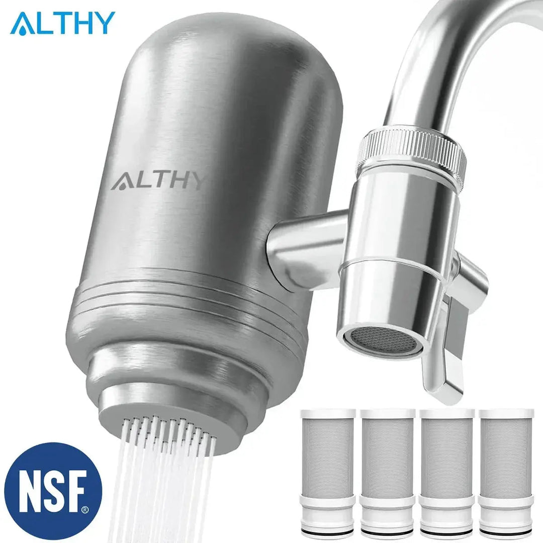 ALTHY Extension Stainless Steel Faucet Tap Water Filter Purifier System - Kitcen faucetBathroomLux