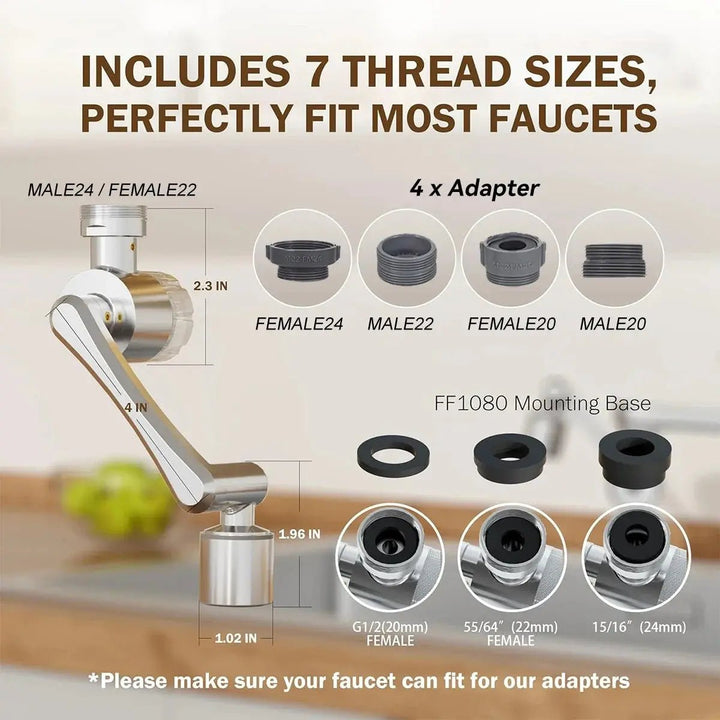 ALTHY Kitchen Faucet Extender Water Filter - ALTHY Stainless Steel Faucet Water FilterBathroomLux
