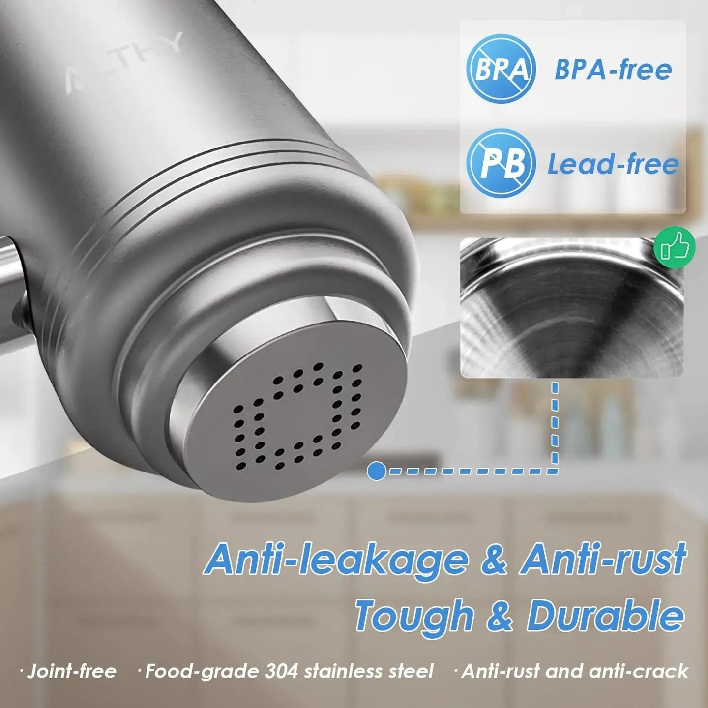 ALTHY Stainless Steel Faucet Water Filter - Kitchen faucet filterBathroomLux