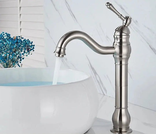 Antique Brass Basin Bathroom faucet Deck Mounted Single Handle Hot & Cold Mixer Tap - Antique Bathroom FaucetBathroomLux