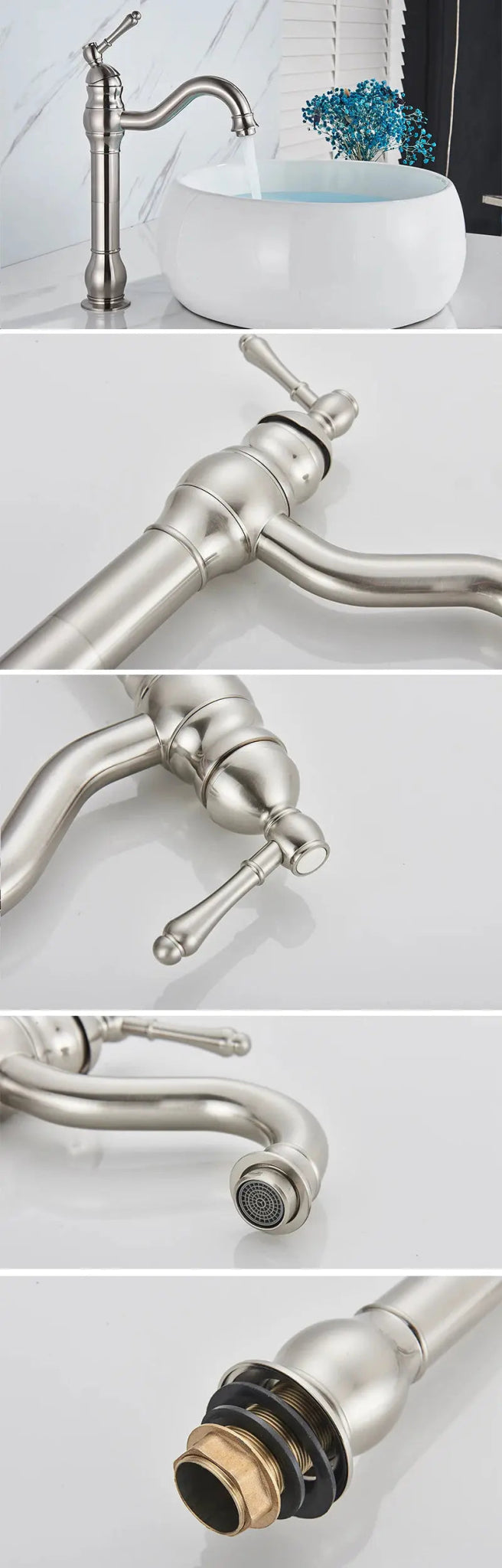 Antique Brass Basin Bathroom faucet Deck Mounted Single Handle Hot & Cold Mixer Tap - Antique Bathroom FaucetBathroomLux