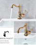 Antique Brass Basin Bathroom faucet Flower Carved Long Spout 360 Rotation Mixer Tap - Antique Brass Basin Bathroom faucetBathroomLux