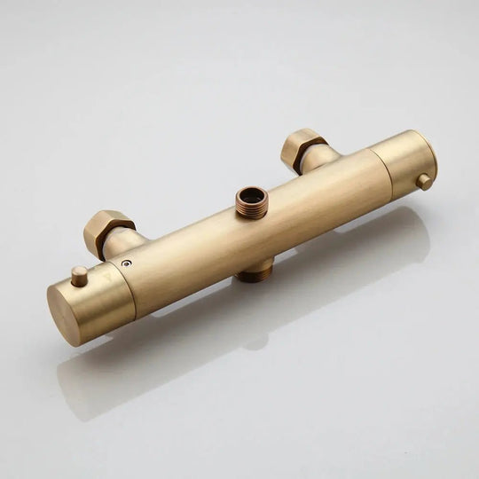 Antique Brass Thermostatic Rainfall Shower Set with Mixer Tap - Shower ColumnsBathroomLux