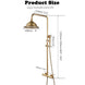 Antique Brass Thermostatic Rainfall Shower Set with Mixer Tap - Shower ColumnsBathroomLux