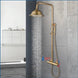 Antique Brass Thermostatic Rainfall Shower Set with Mixer Tap - Shower ColumnsBathroomLux