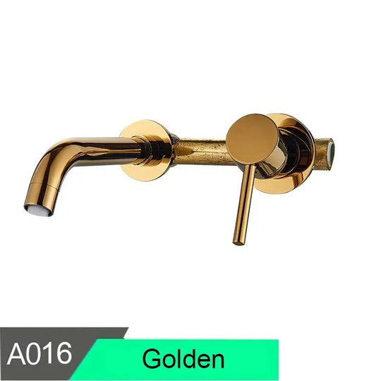 Antique Brass Wall Mount Faucet Single Handle Mixer for Basin Sink - Gold Wall - Mounted Basin Mixer TapBathroomLux