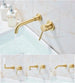 Antique Brass Wall Mount Faucet Single Handle Mixer for Basin Sink - Gold Wall - Mounted Basin Mixer TapBathroomLux