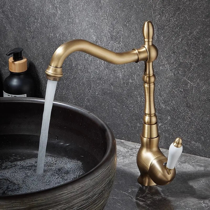 Antique Bronze Bathroom Faucet | AB - BS239011 - bathroomBathroomLux