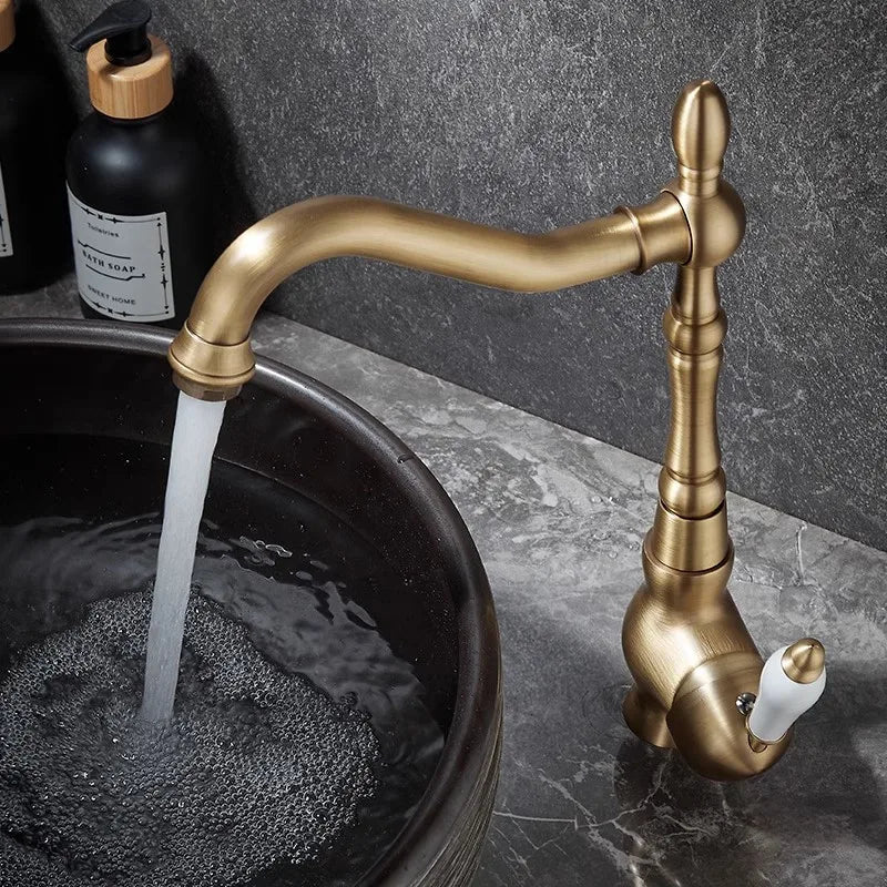 Antique Bronze Bathroom Faucet | AB - BS239011 - bathroomBathroomLux