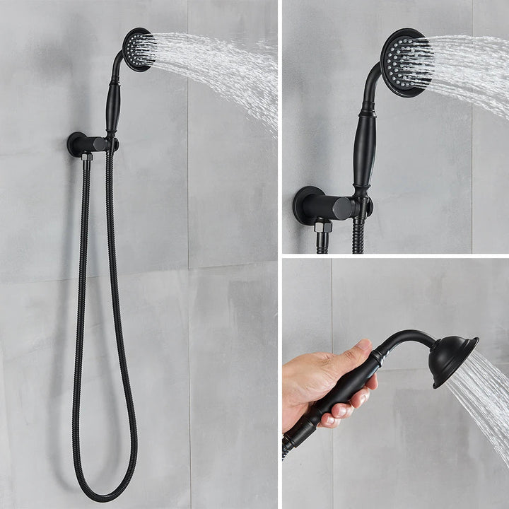 Antique Concealed Rainfall Shower System with Handheld Spray - Bathroom FaucetBathroomLux