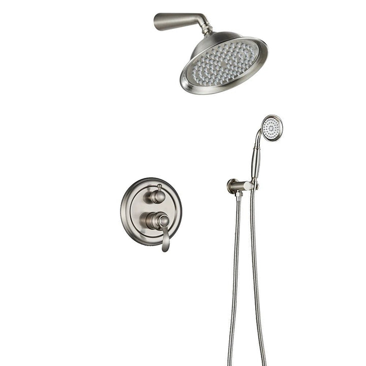 Antique Concealed Rainfall Shower System with Handheld Spray - Bathroom FaucetBathroomLux