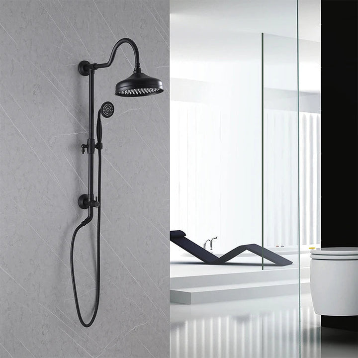 Antique shower faucet set matte black - 1 handle - 5 years Warranty - Bathroom FaucetBathroomLux