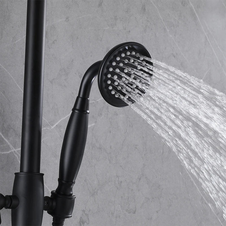 Antique shower faucet set matte black - 1 handle - 5 years Warranty - Bathroom FaucetBathroomLux