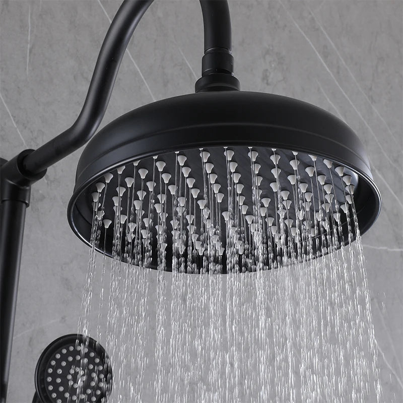 Antique shower faucet set matte black - 1 handle - 5 years Warranty - Bathroom FaucetBathroomLux