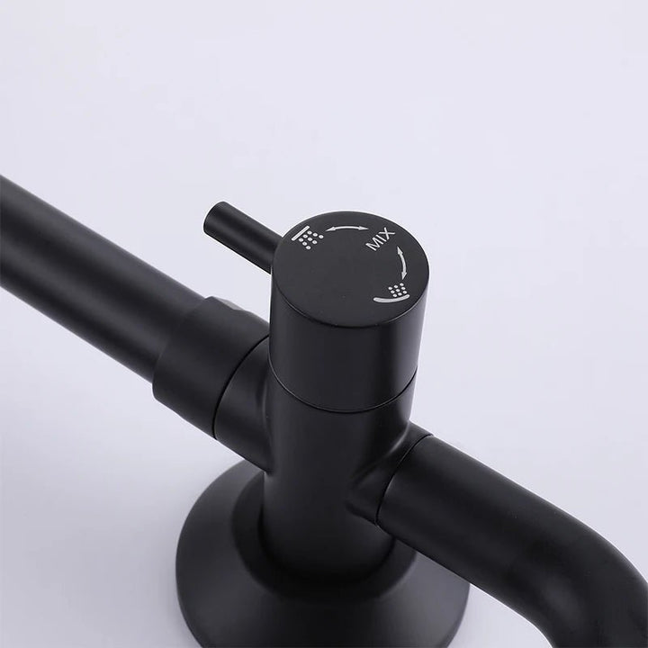 Antique shower faucet set matte black - 1 handle - 5 years Warranty - Bathroom FaucetBathroomLux