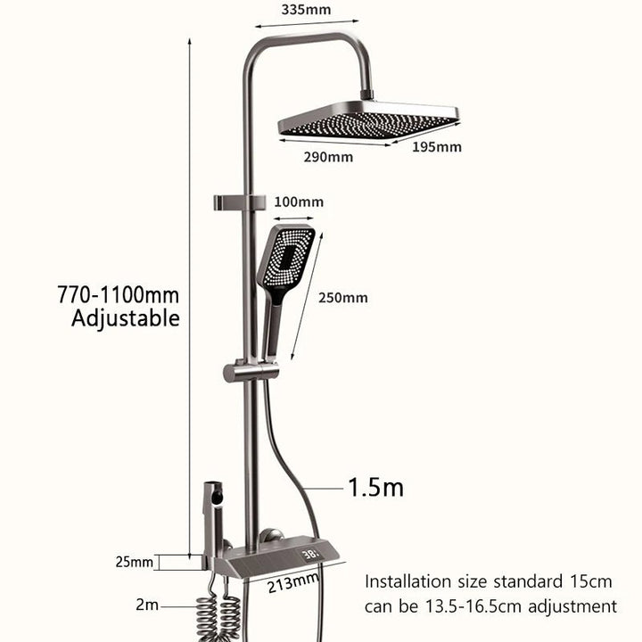 Aqua Flow - Digital 4 Way Led Shower Set - digital showerBathroomLux