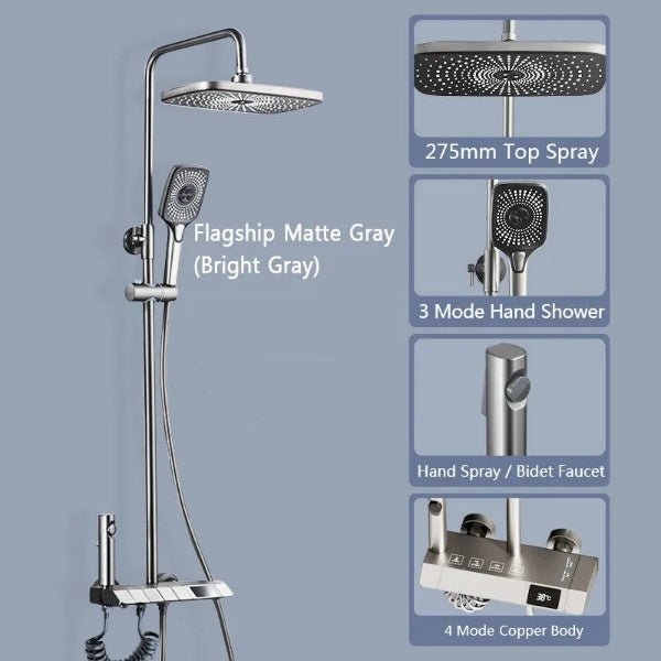 Aqua Flow - Digital 4 Way Led Shower Set - digital showerBathroomLux