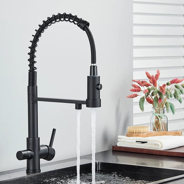 Aqua Kitchen Faucet - Dot Brass Purifier - 3 years warranty - Kitcen faucetBathroomLux